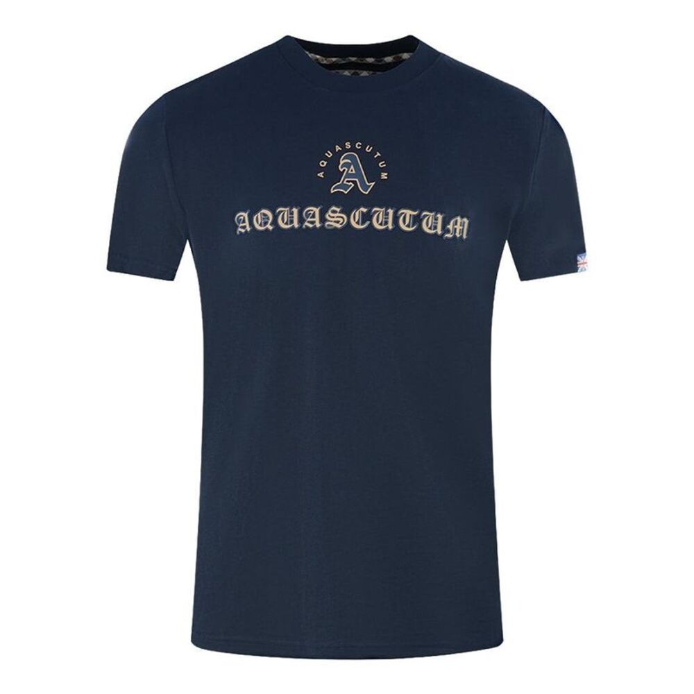 Aquascutum Unisex Adult Script Logo T-Shirt / Navy Blue